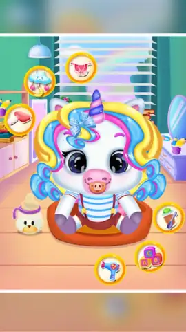 Newborn unicorn care game скриншот 4