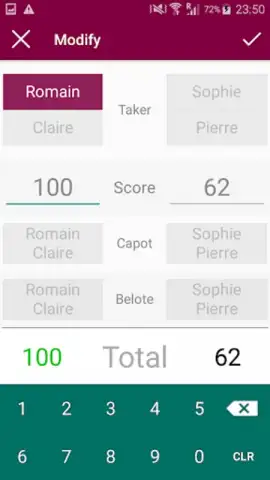 Belote Score скриншот 6