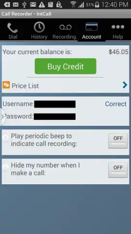 Call Recorder - IntCall скриншот 2