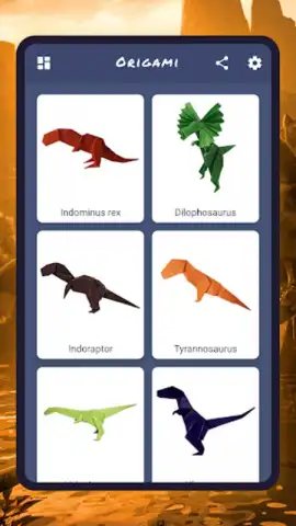 Origami dinosaurs paper shapes скриншот 11