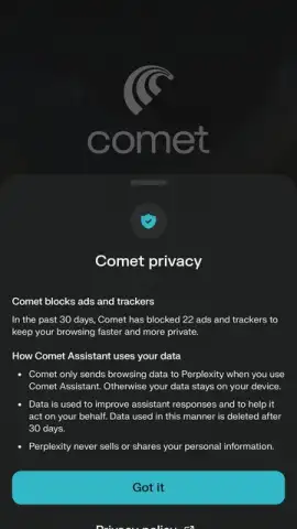 Comet Browser скриншот 8