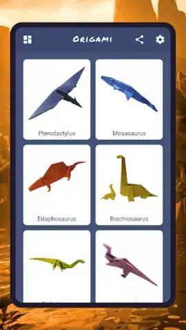 Origami dinosaurs paper shapes скриншот 10