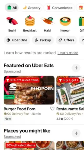 Uber Eats скриншот 1