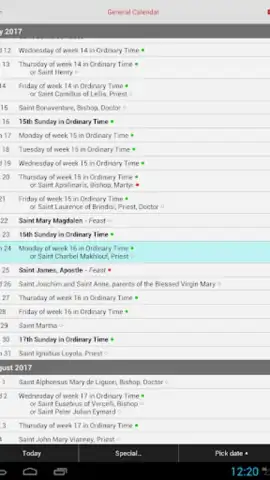 Catholic Calendar from Universalis скриншот 10