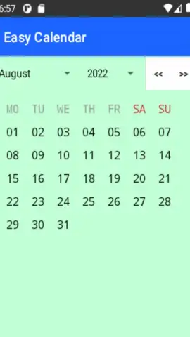 Easy Calendar скриншот 1