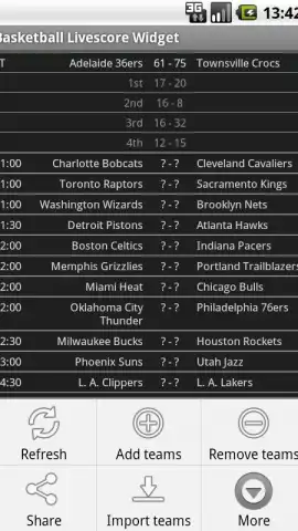 Basketball Livescore Widget скриншот 13