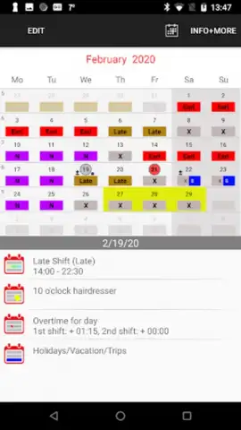 Roster-Calendar скриншот 6