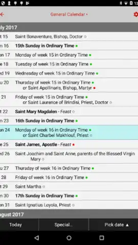 Catholic Calendar from Universalis скриншот 2