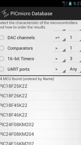 PICmicro Database скриншот 1