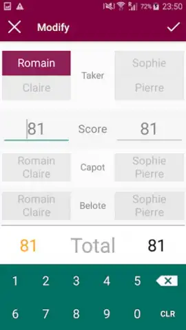 Belote Score скриншот 2