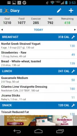 Calorie Counter - MyFitnessPal скриншот 2