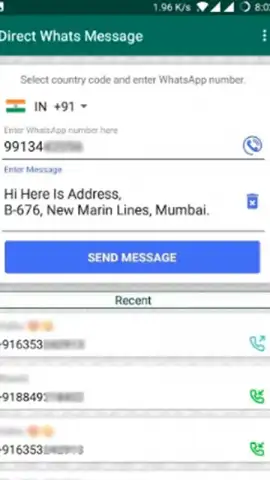 Direct Whats Message скриншот 1