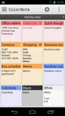 ColorNote Notepad скриншот 4