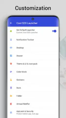 Cool S20 Launcher Galaxy OneUI скриншот 1