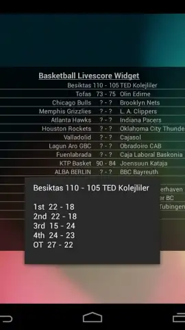 Basketball Livescore Widget скриншот 20
