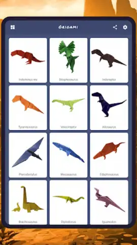 Origami dinosaurs paper shapes скриншот 3