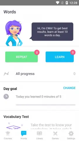 EWA: Learn English & Spanish Language скриншот 1