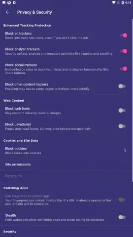 Firefox Klar скриншот 5