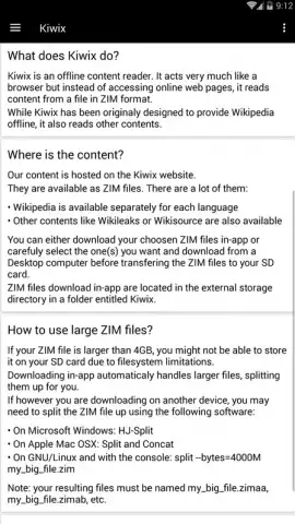 Kiwix offline скриншот 1