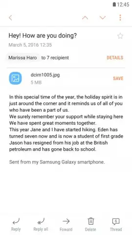 Samsung Email скриншот 3