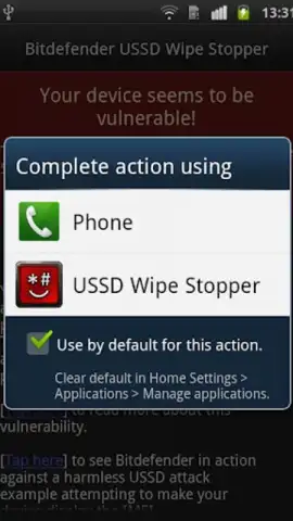Bitdefender USSD Wipe Stopper скриншот 2