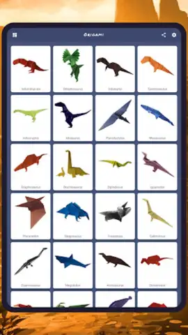 Origami dinosaurs paper shapes скриншот 15