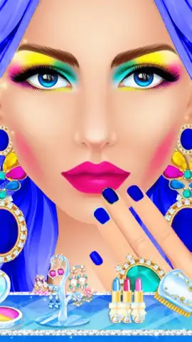 Blue Princess Makeup Salon Games For Girls скриншот 3