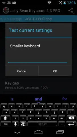Jelly Bean Keyboard 4.3 скриншот 2