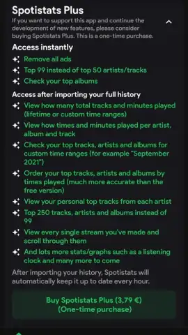 Spotistats for Spotify скриншот 1