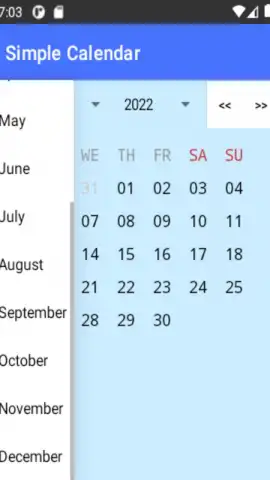 Simple Calendar скриншот 1