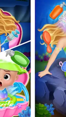 Newborn mermaid baby care game скриншот 6