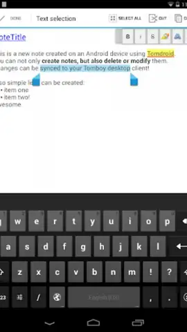 Tomdroid скриншот 2